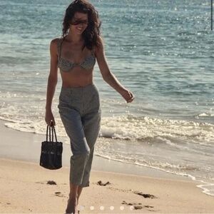 Doen Black and White Straight Leg Pants